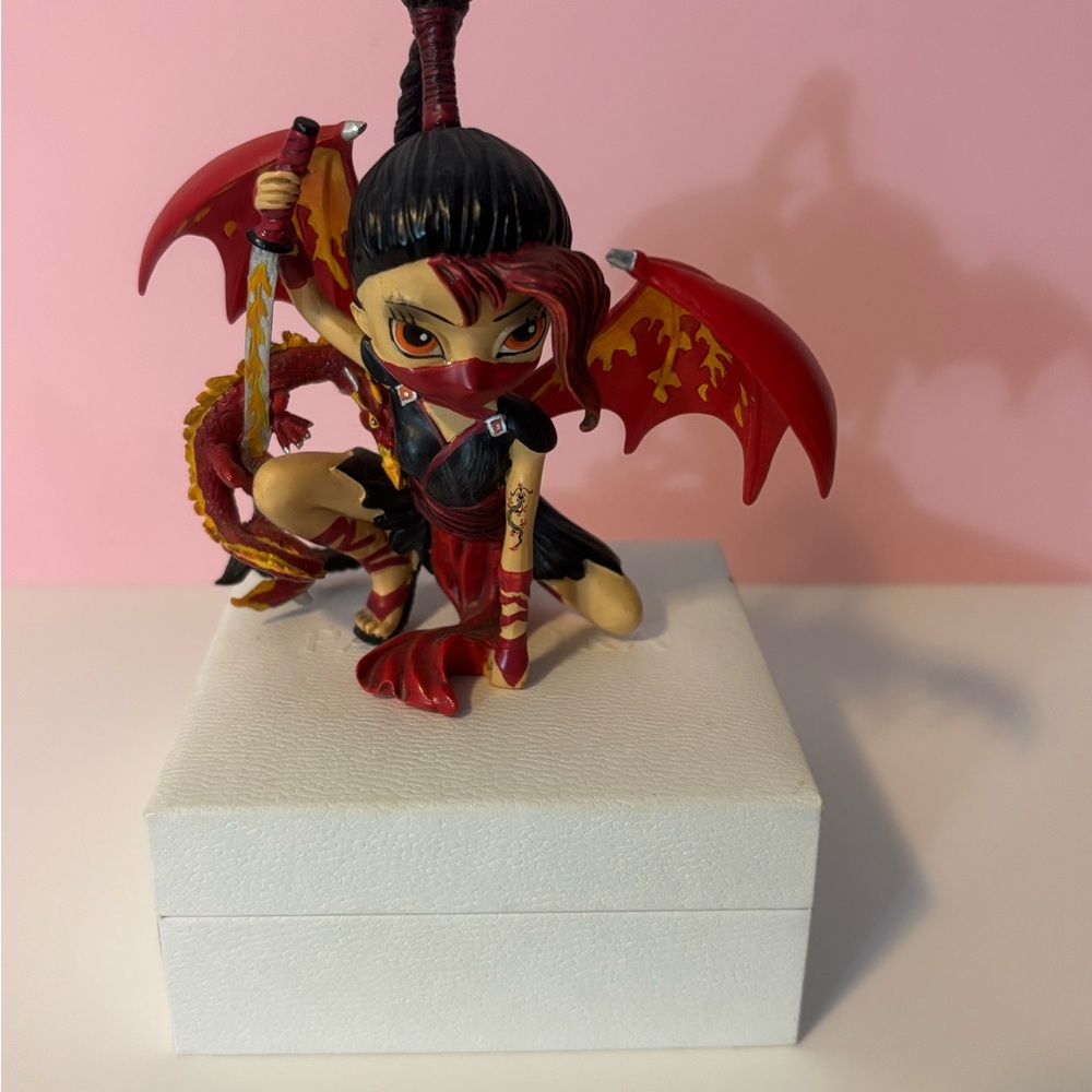 Red and Black Dragon Warrior Figurine